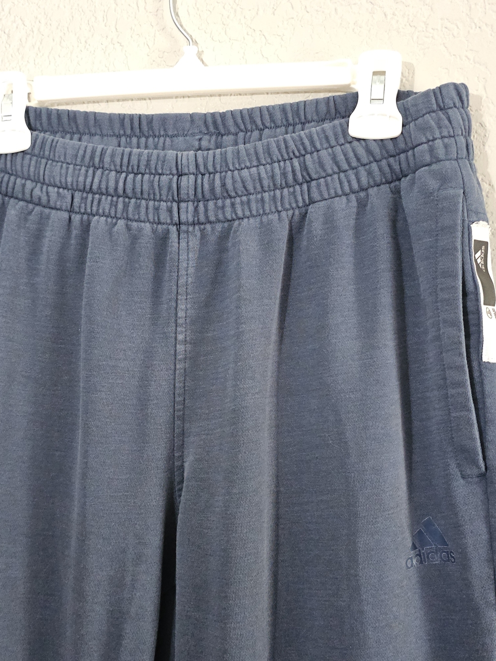 adidas Pull On Jogger Sweatpants Dark Blue Mens Medium Elastic Waist - Picture 4 of 9